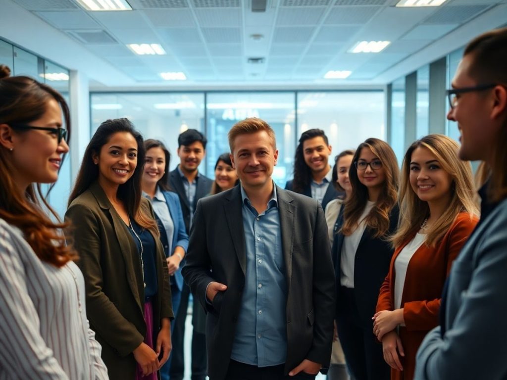 Lider vizionar, lumini digitale, inovație, conectivitate, creștere rapidă.